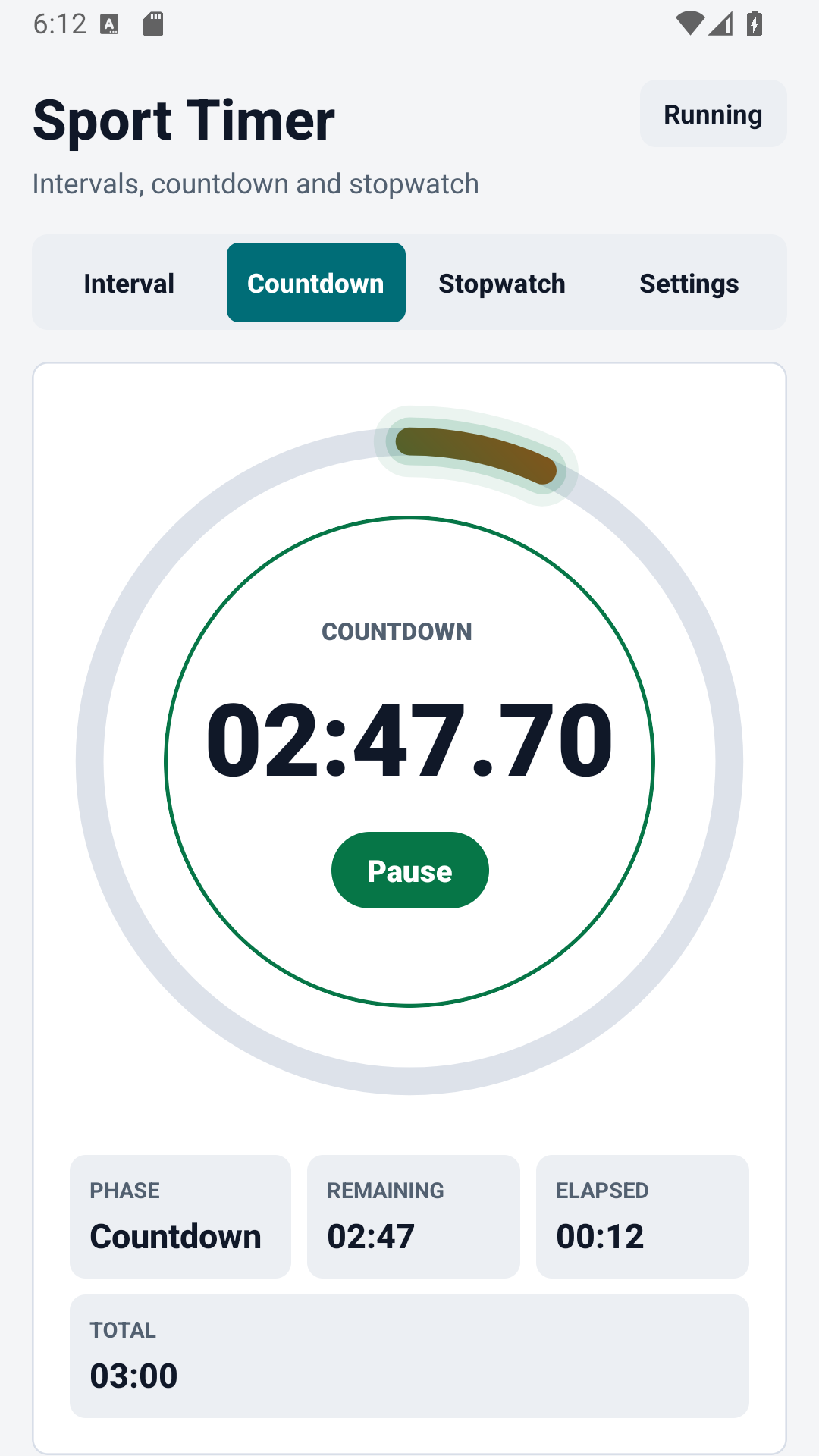 የስፖርት ሰዓት ቆጣሪ ቆጠራ ማያ